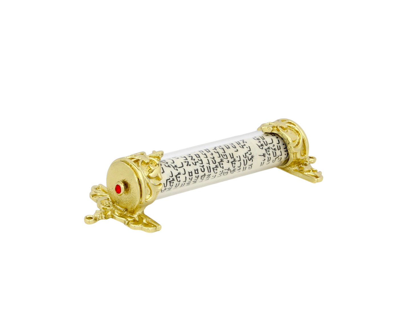 Crystal Mezuzah Gold plated with Light Siam