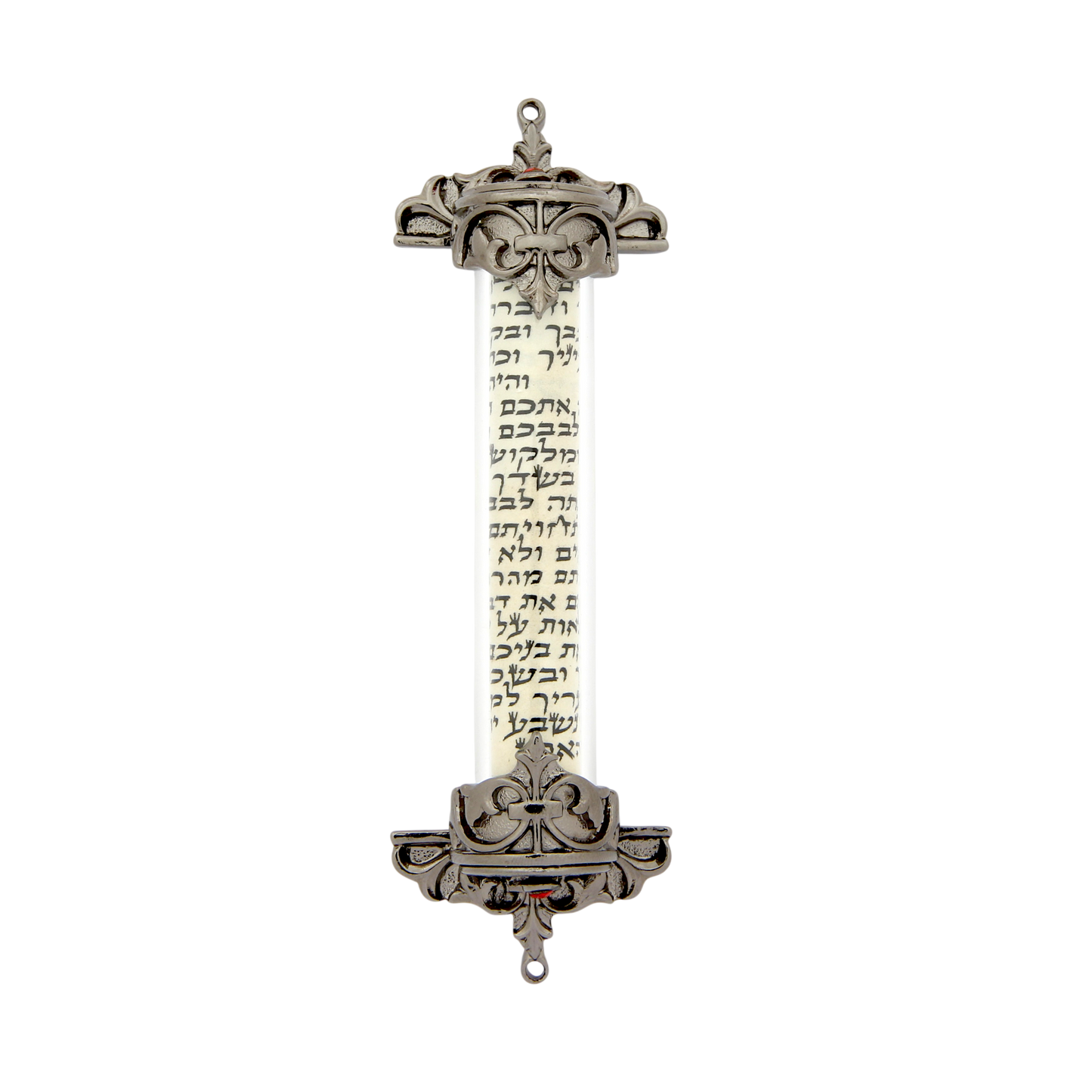 Crystal Mezuzah Anthracite with Light Siam