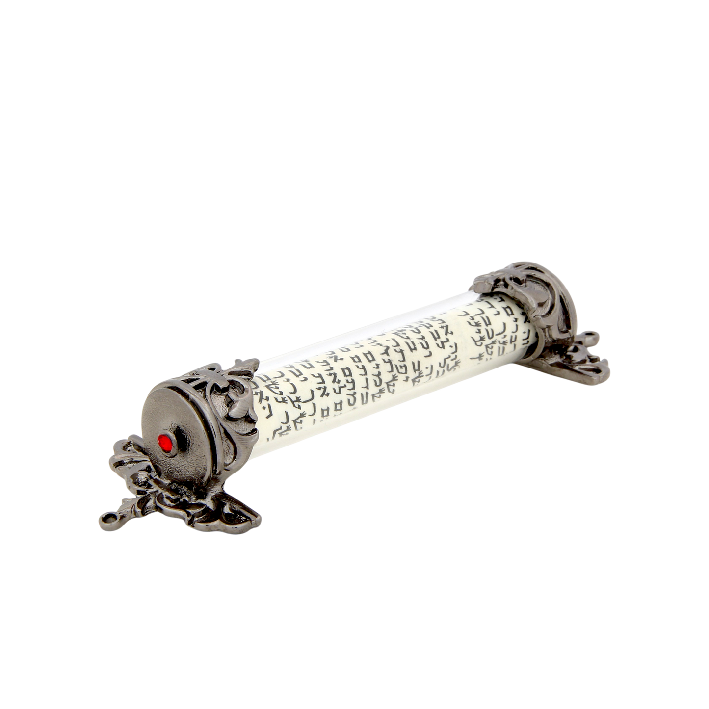Crystal Mezuzah Anthracite with Light Siam