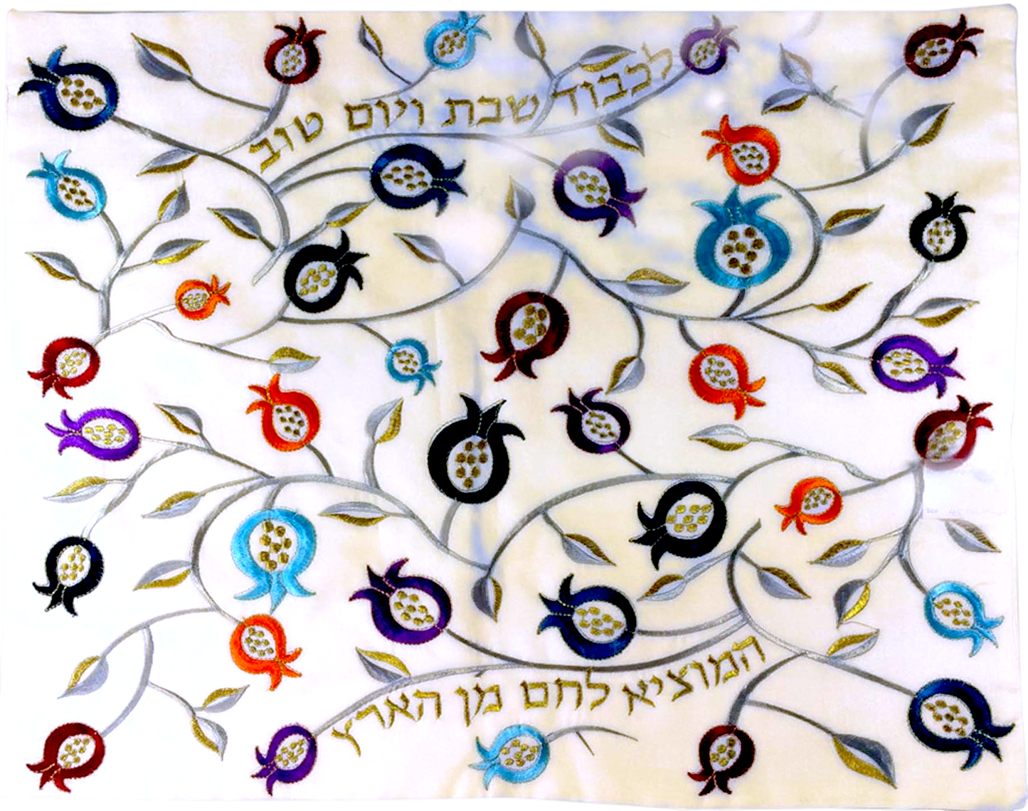 Challah Cover - Embroidered Pomegranates