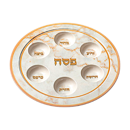 Bambusový podnos na Pesach s mramorovým designem