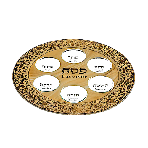 Glass Passover Tray - Brown