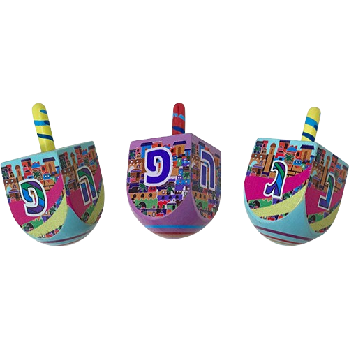 Wooden Dreidel - Funny Motifs