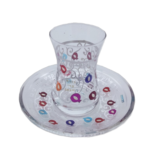 Kiddush cup glass Pomegranates - Low