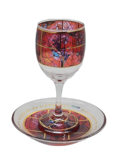 Kidušový pohár Marc Chagall - červený vysoký