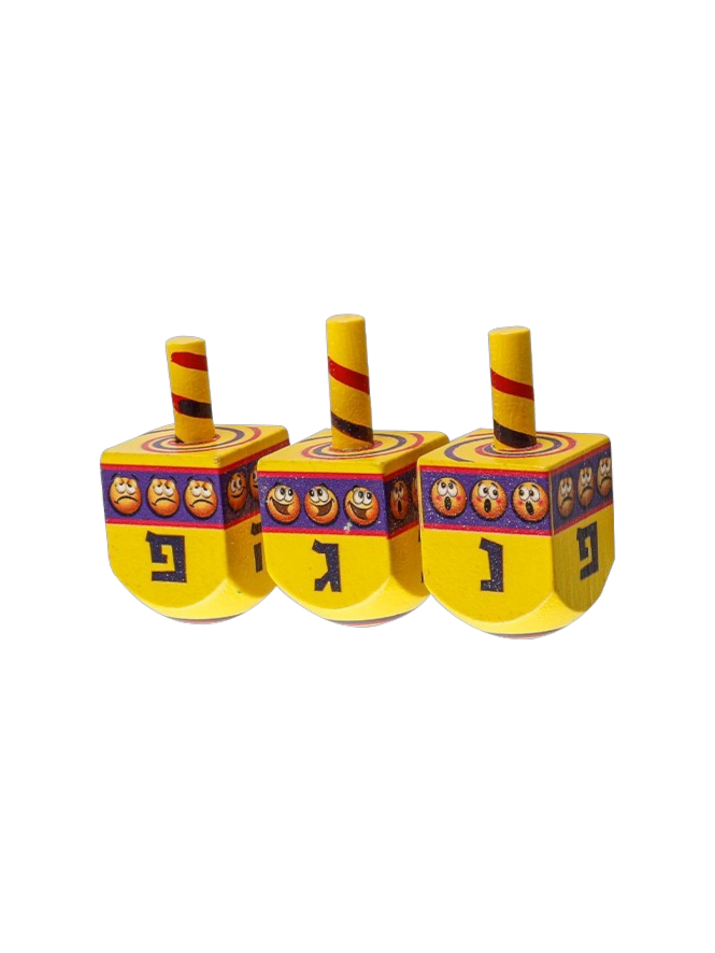 Wooden Dreidel - Emoji