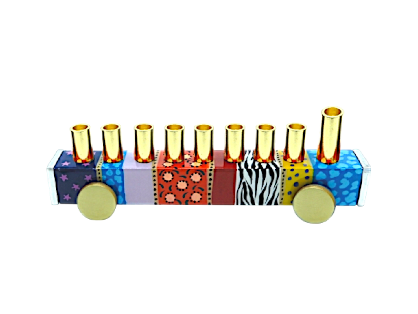 Chanukiah Menorah - Cheerful Multicoloured Train