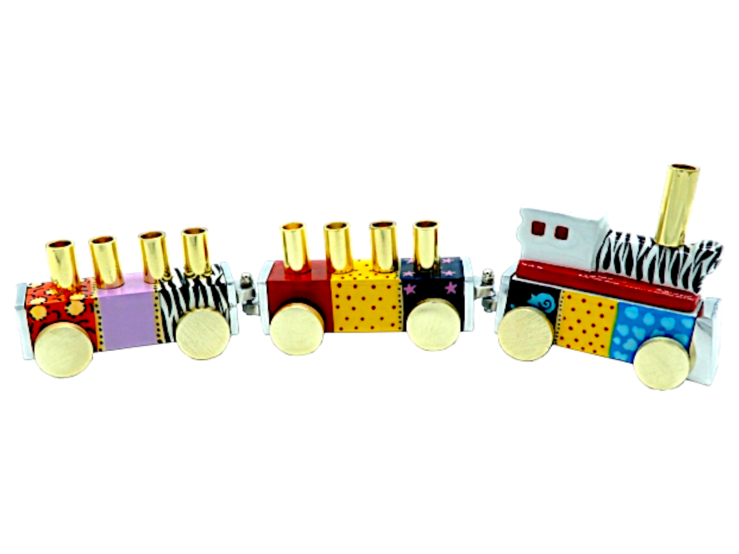 Chanukiah Menorah - Cheerful Multicoloured Train