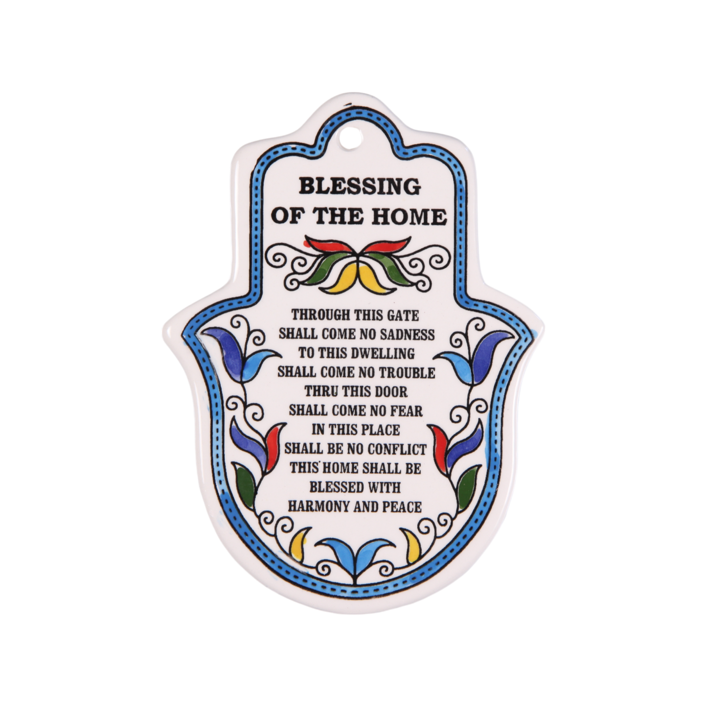 Armenian ceramic Hamsa - Home Blessing (English)