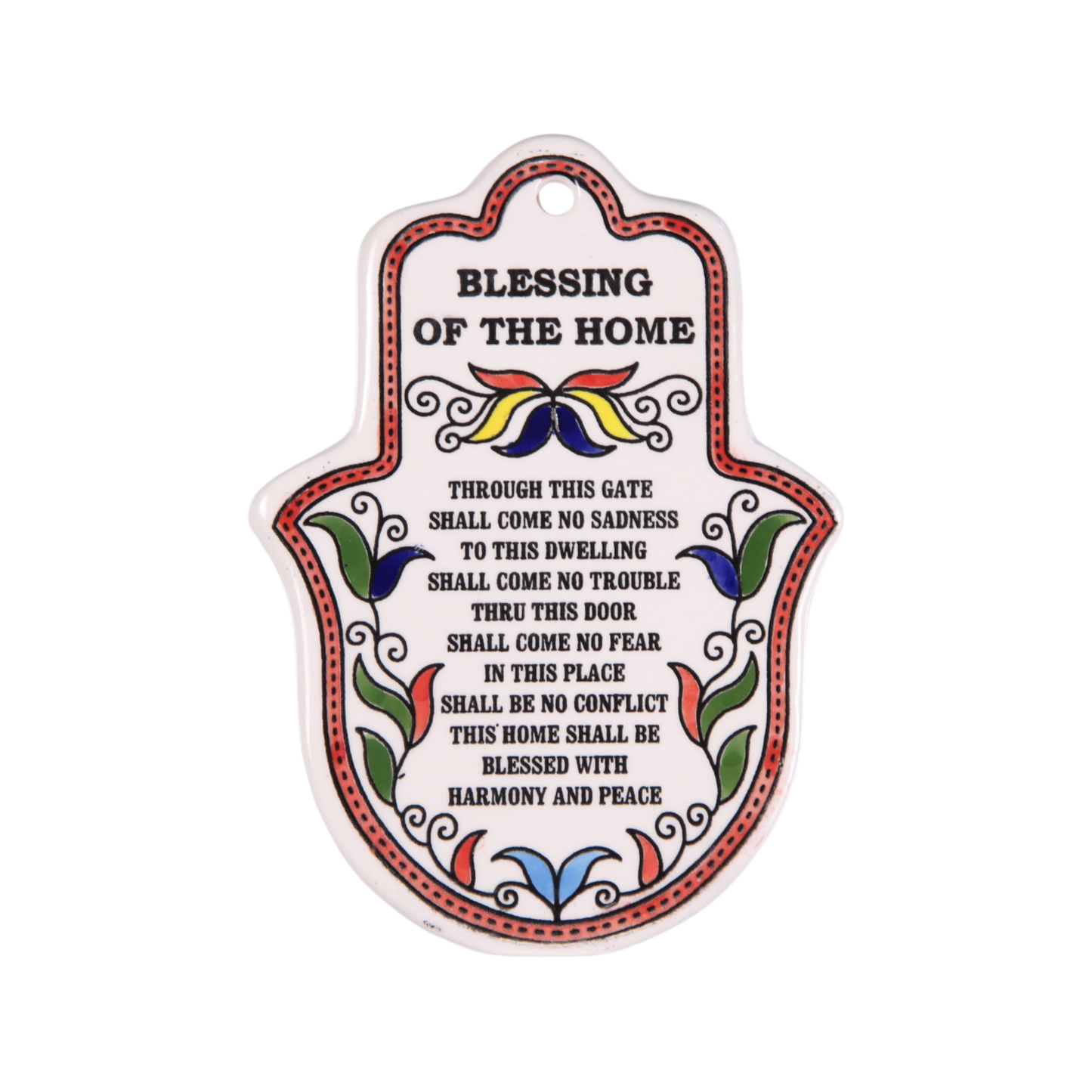 Armenian ceramic Hamsa - Home Blessing (English)