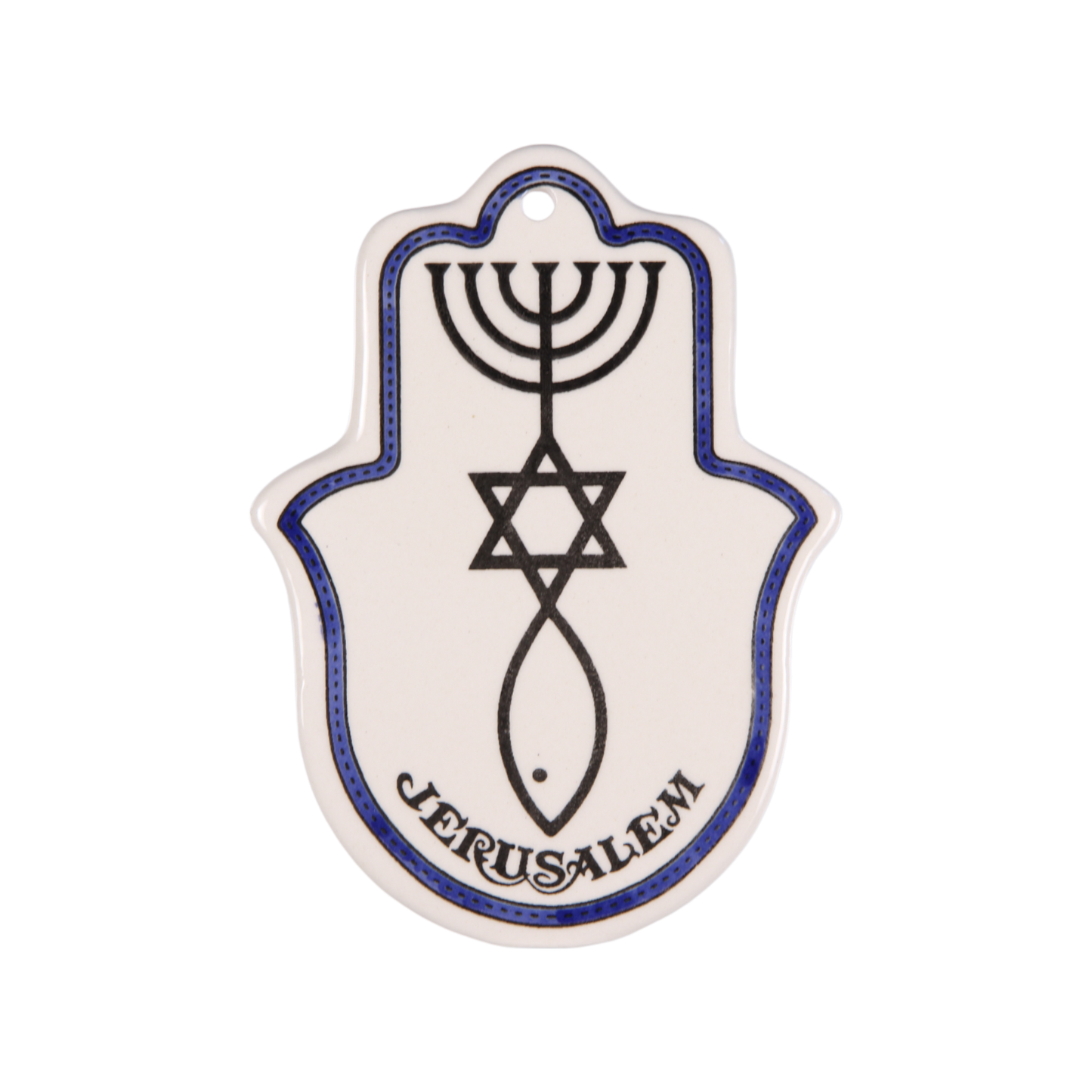 Armenian ceramic Hamsa - Messianic Seal