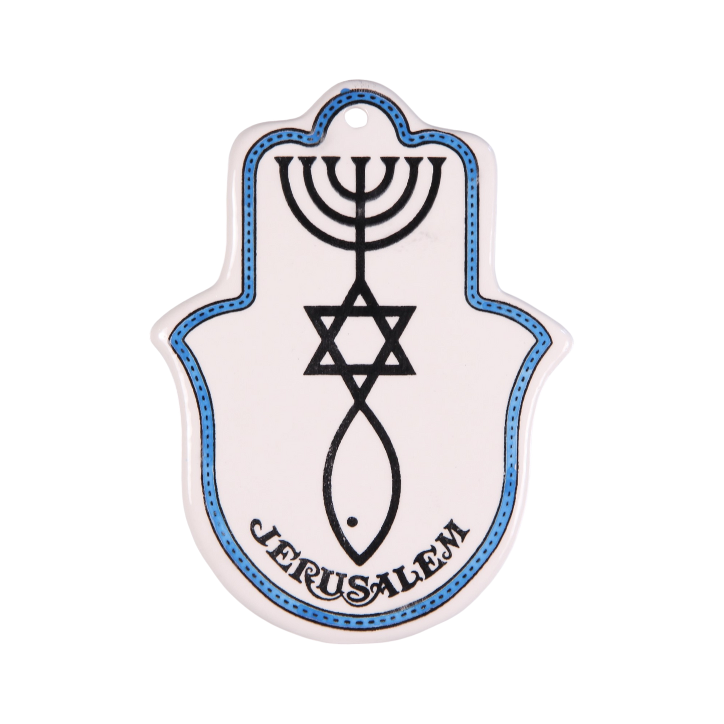 Armenian ceramic Hamsa - Messianic Seal