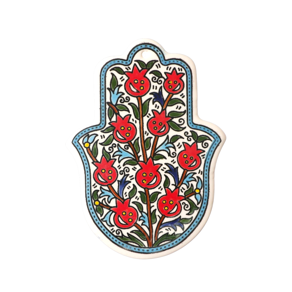 Armenian ceramic Hamsa - Pomegranates