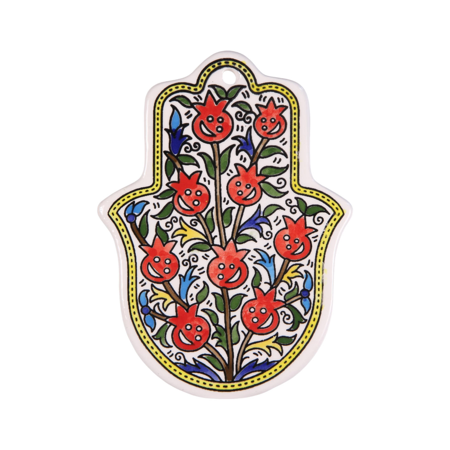 Armenian ceramic Hamsa - Pomegranates