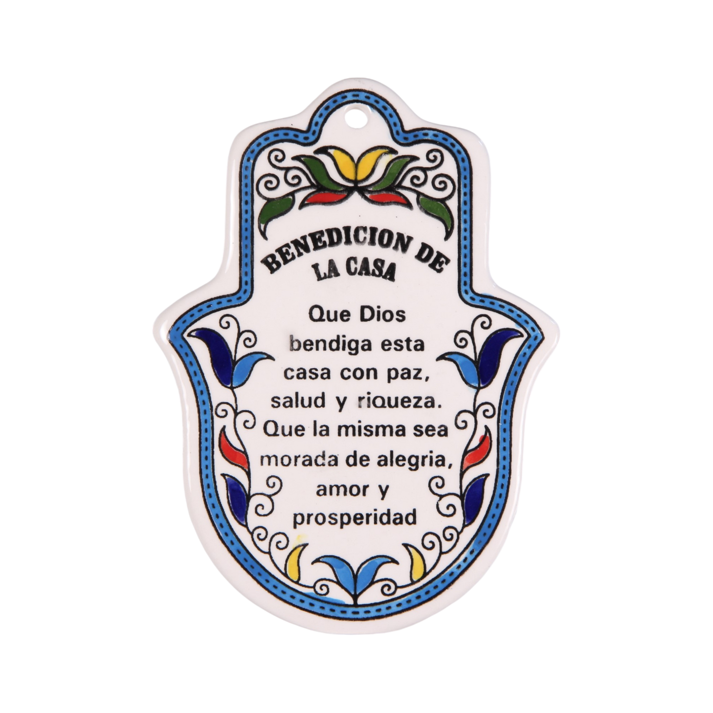 Armenian ceramic Hamsa - Home Blessing (Spanish)