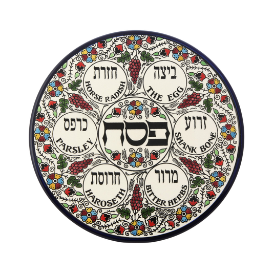 Arménská keramika Sederový talíř Květiny