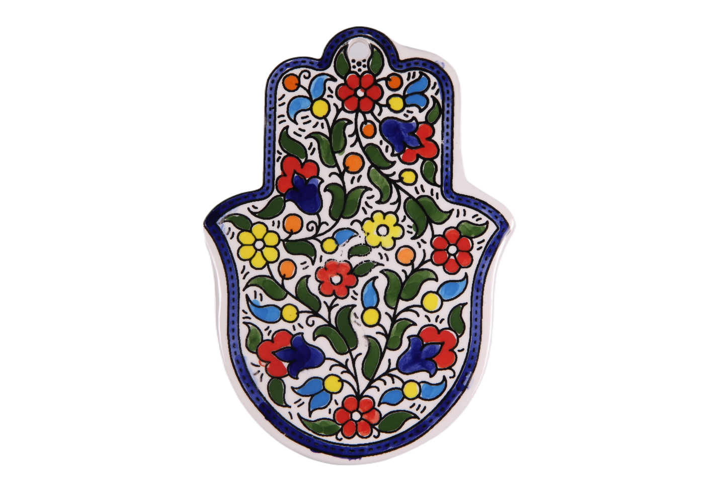 Armenian ceramic Hamsa - Floral motif 2