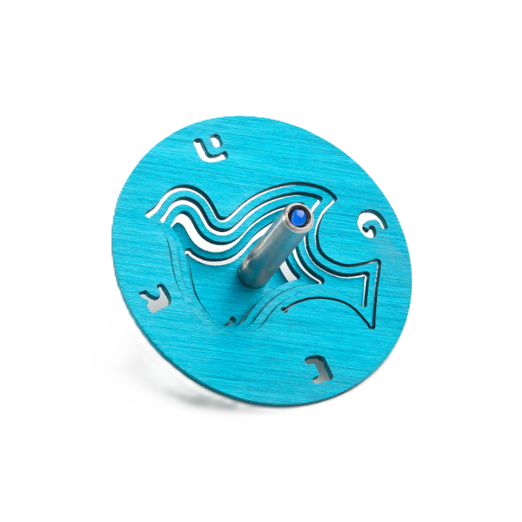 Blue Dove Dreidel on Stand