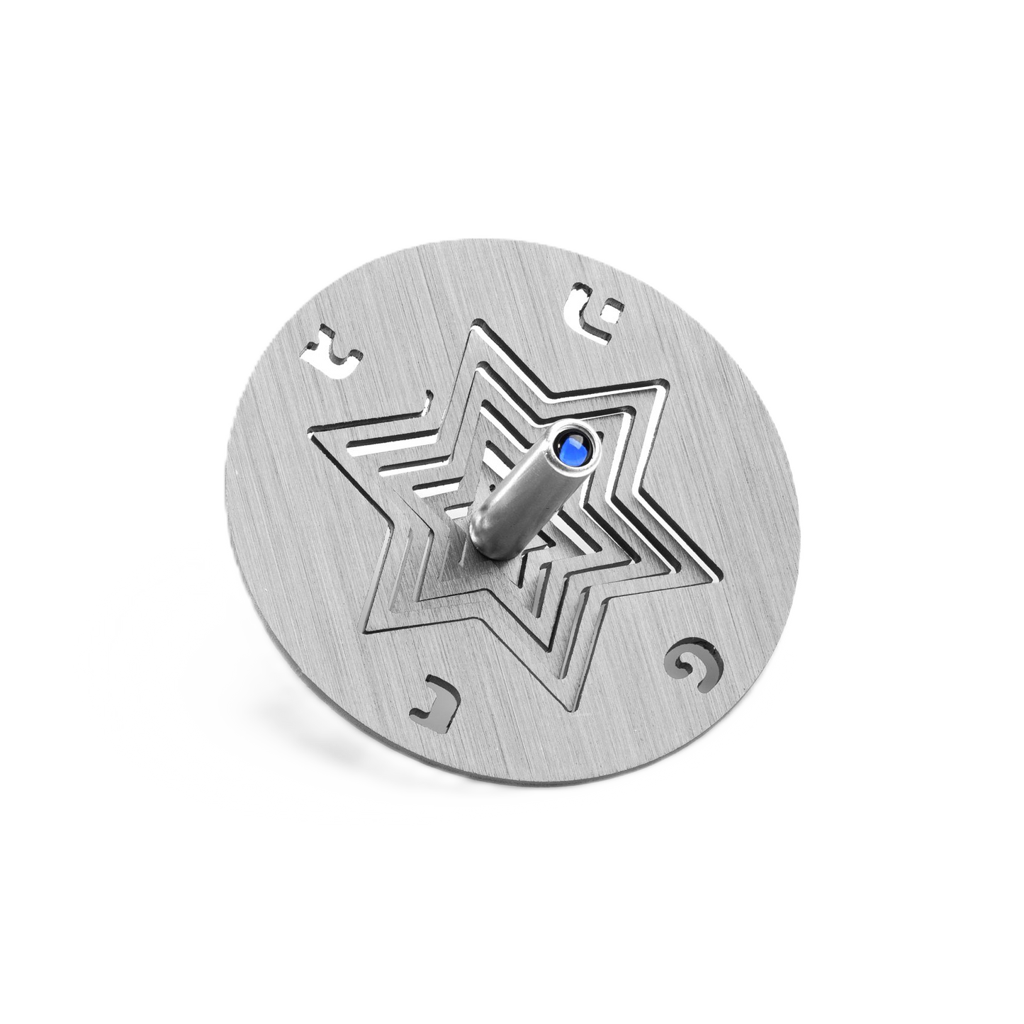 Star of David Dreidel on stand – Silver colour