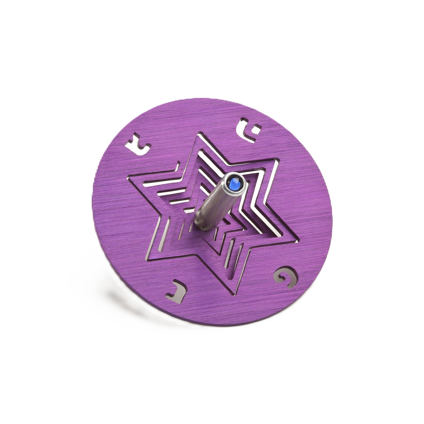 Star of David Dreidel on stand - Purple
