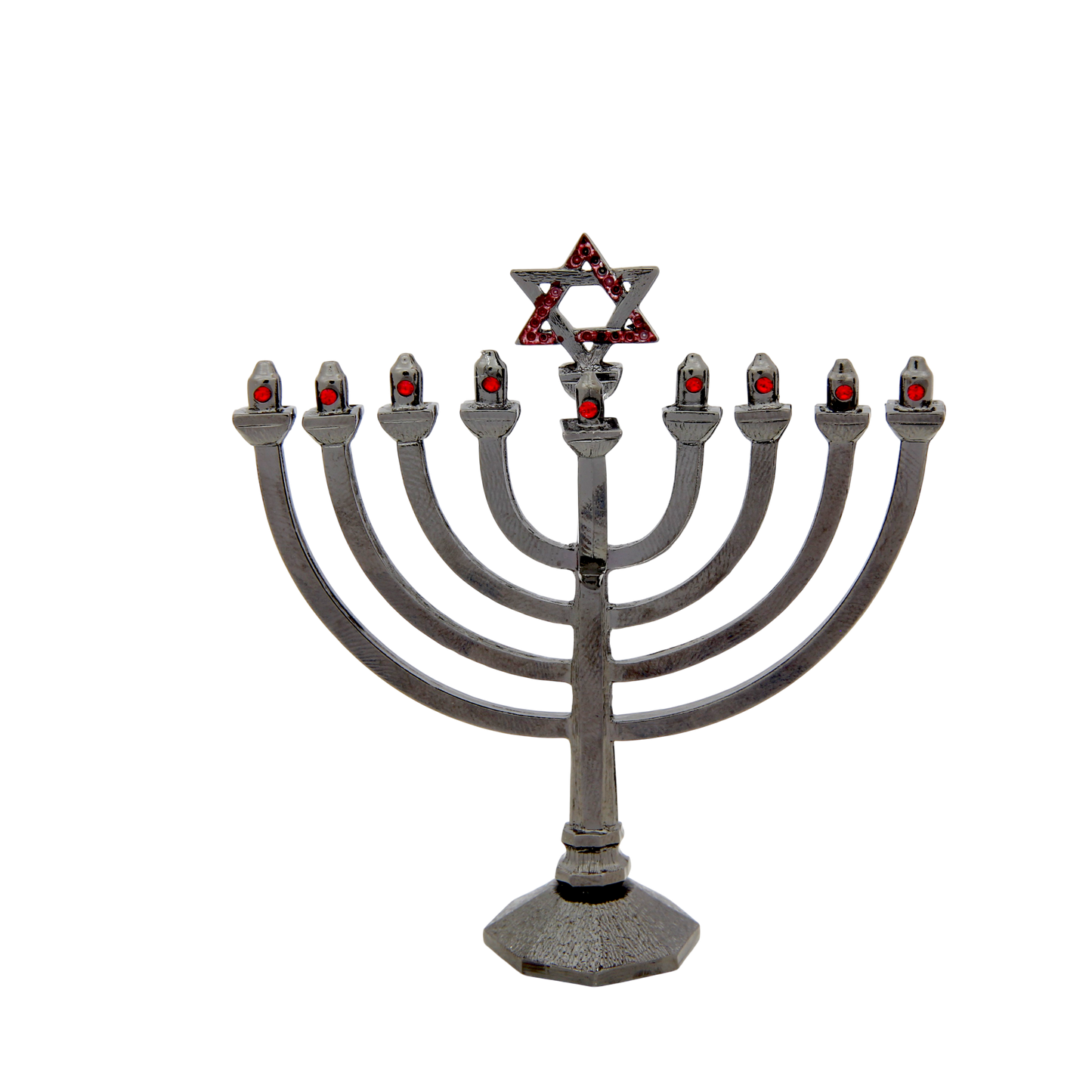Crystal Mini-Chanukiah - Anthracite - Light Siam