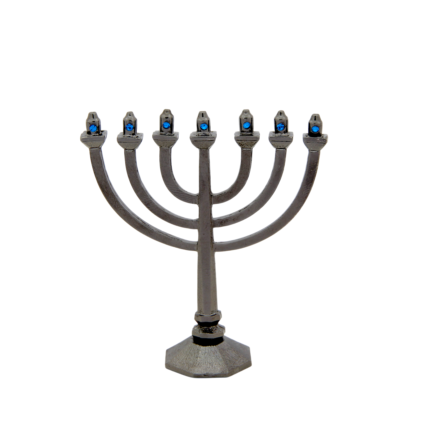 Crystal Mini-Menorah - Anthracite - Capri Blue