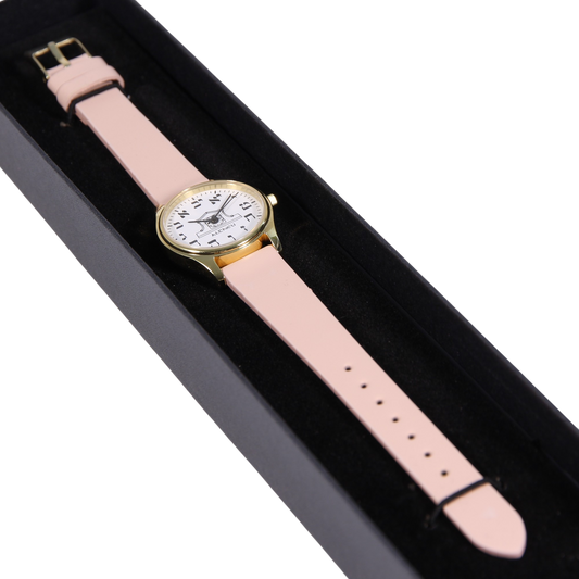 Womens Altneu Hebrew backwards watch - Pink Leather