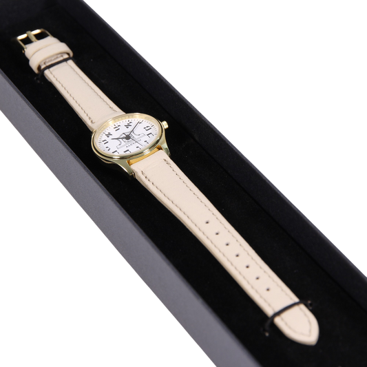 Womens Altneu Hebrew backwards watch - Creamy Leather