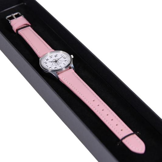 Womens Altneu Hebrew backwards watch - Pink Leather