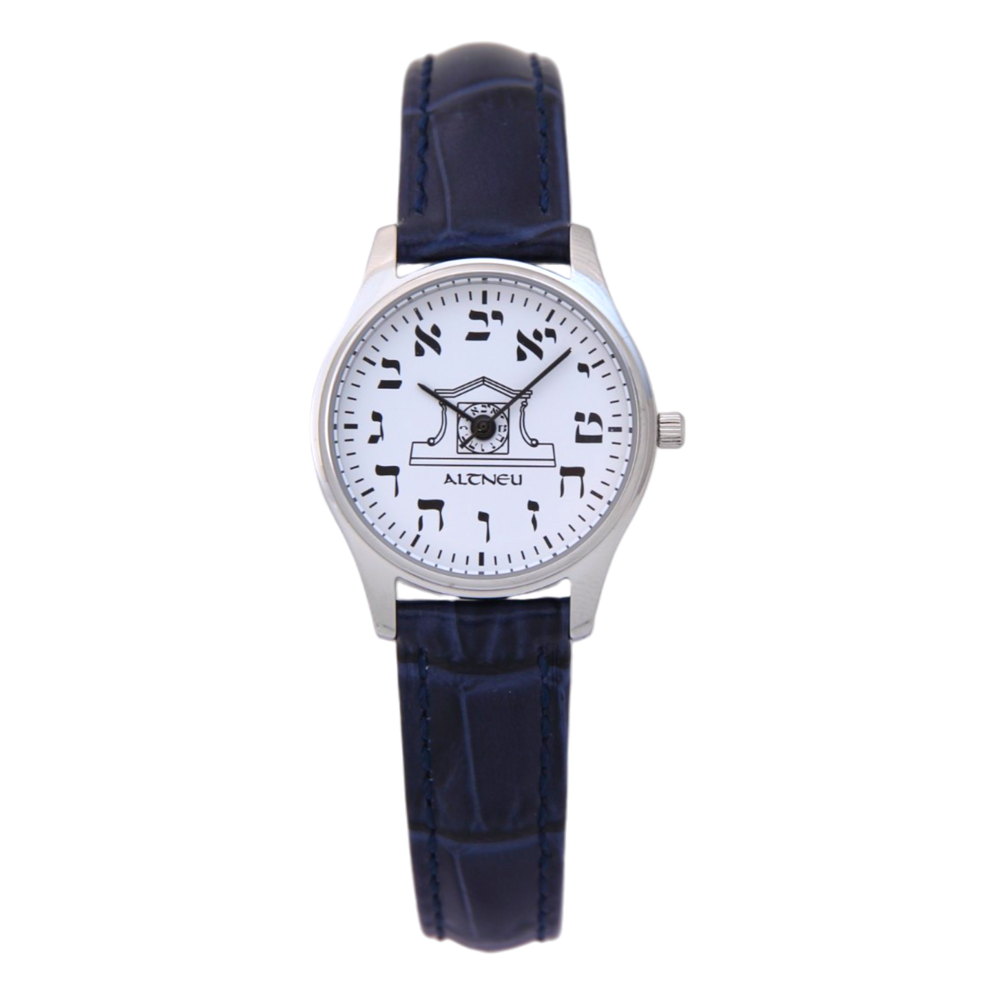 Womens Altneu Hebrew backwards watch - Dark Blue Leather