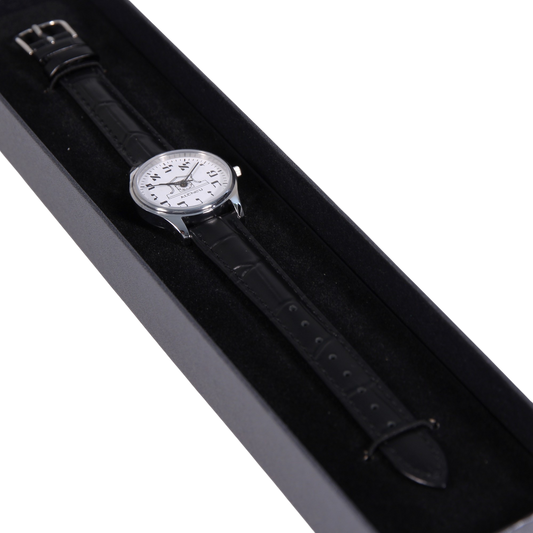 Womens Altneu Hebrew backwards watch - Black Leather