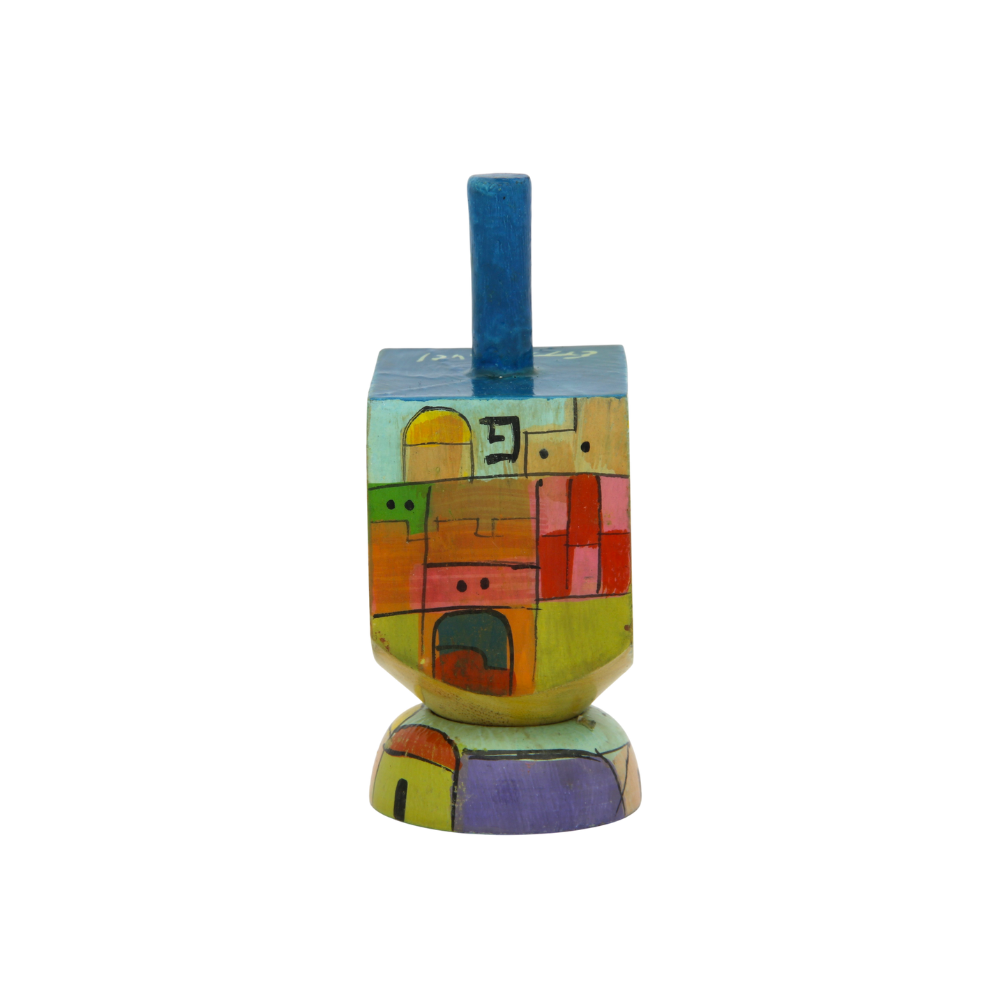 Wooden Dreidel Emanuel - Jerusalem (Oriental)