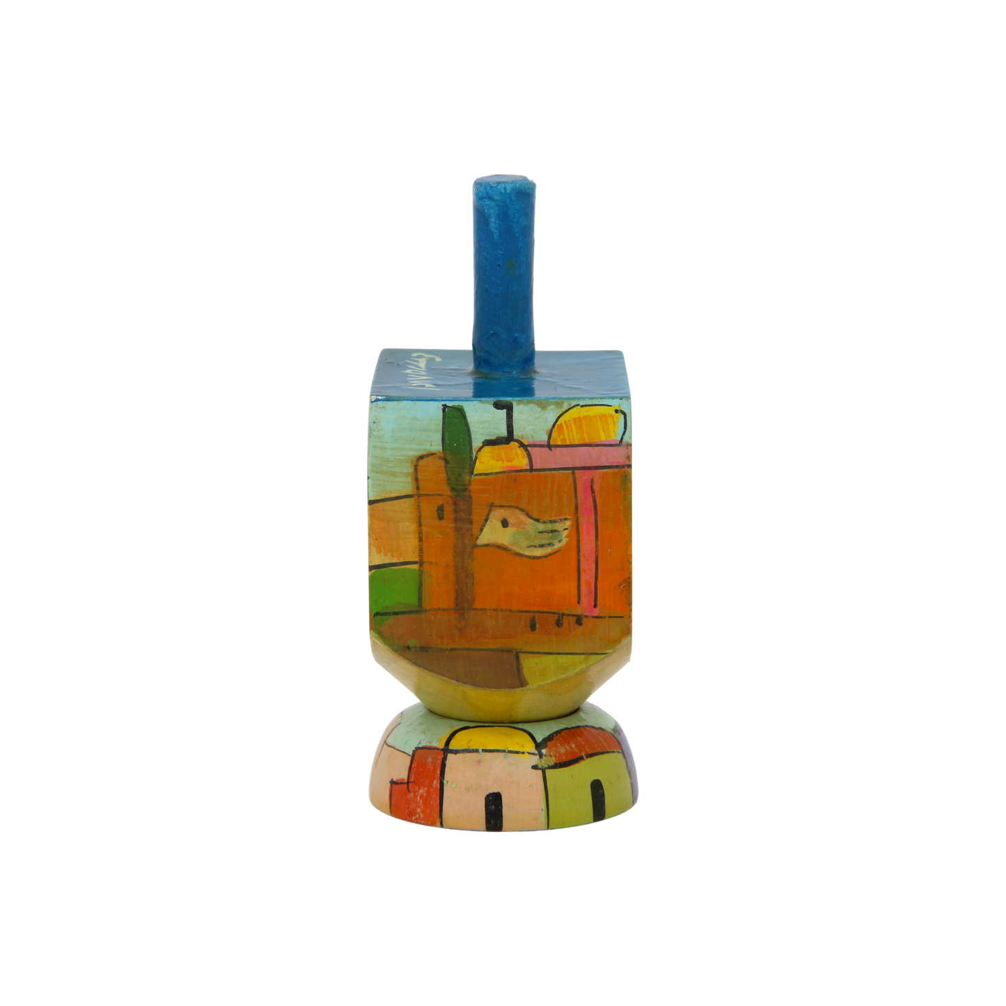 Wooden Dreidel Emanuel - Jerusalem (Oriental)