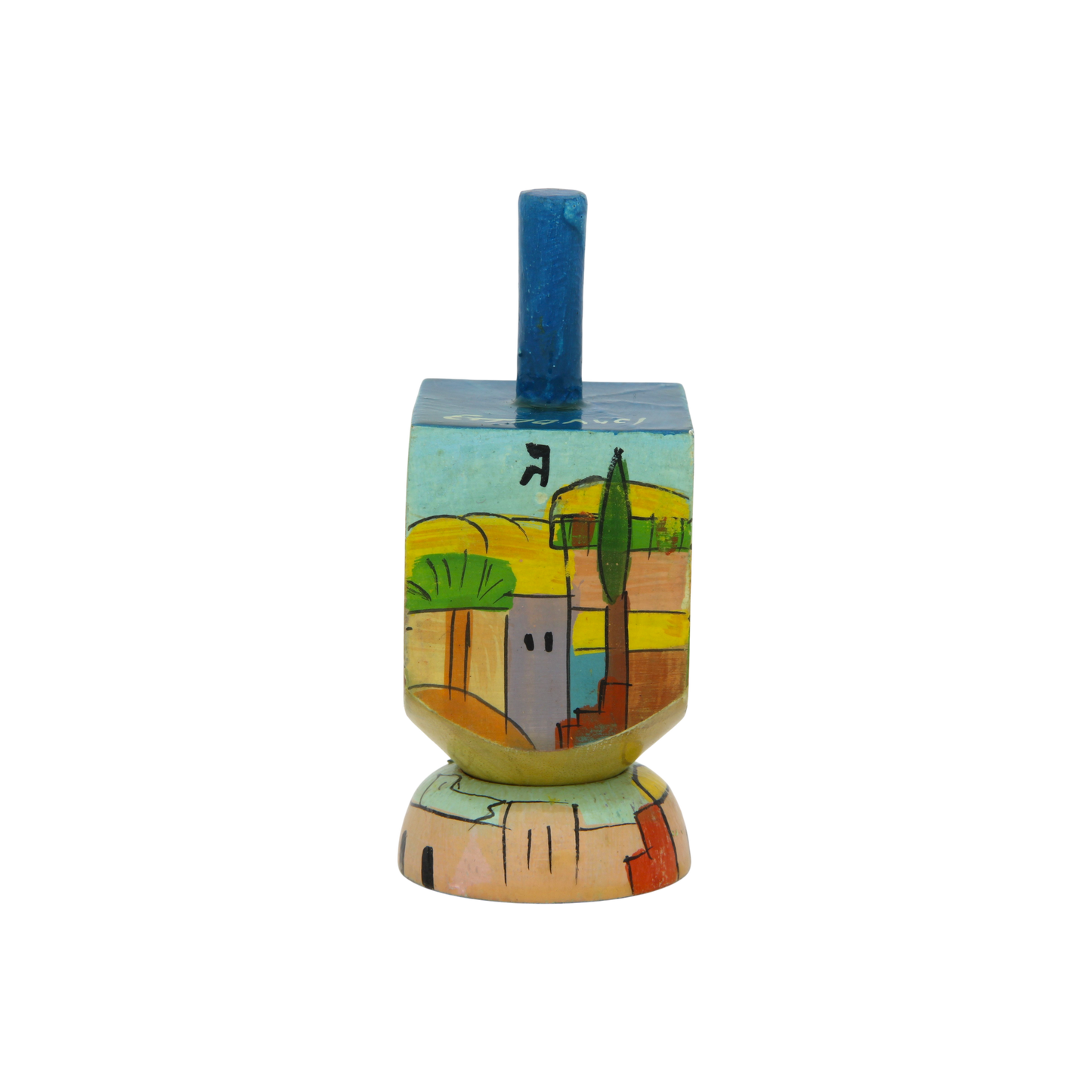 Wooden Dreidel Emanuel - Jerusalem (Oriental)