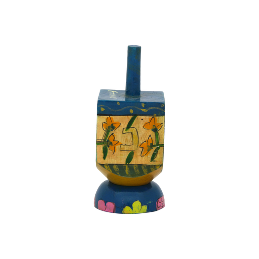 Wooden Dreidel Emanuel - Floral (Oriental)
