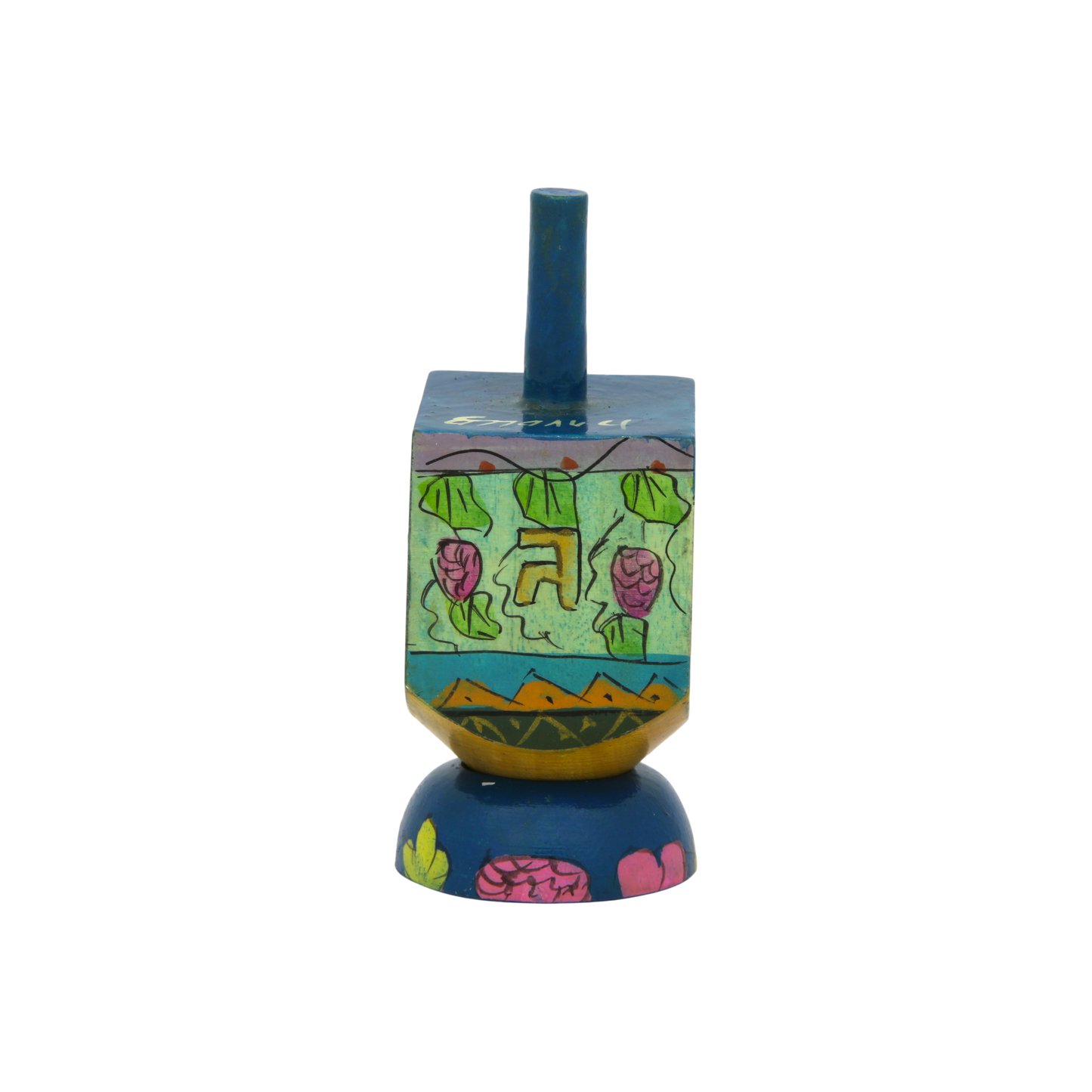 Wooden Dreidel Emanuel - Floral (Oriental)