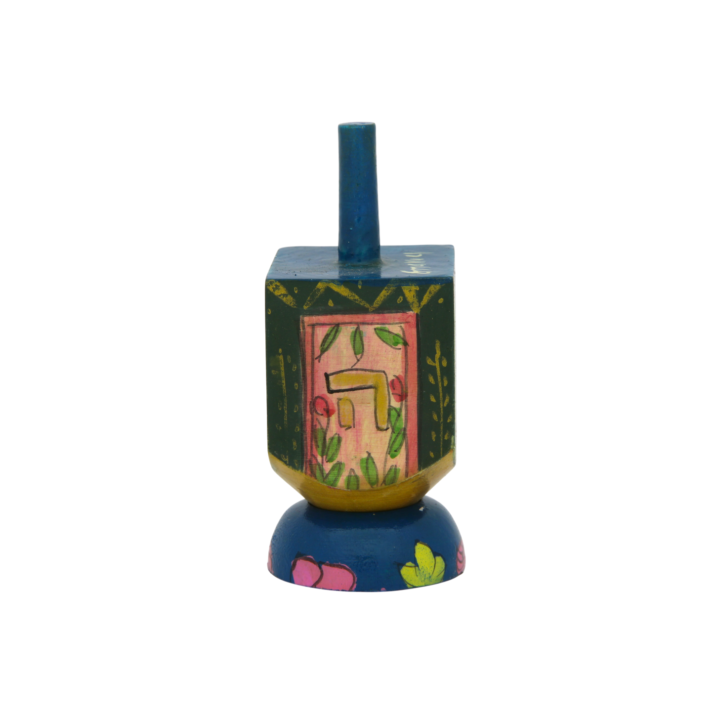 Wooden Dreidel Emanuel - Floral (Oriental)