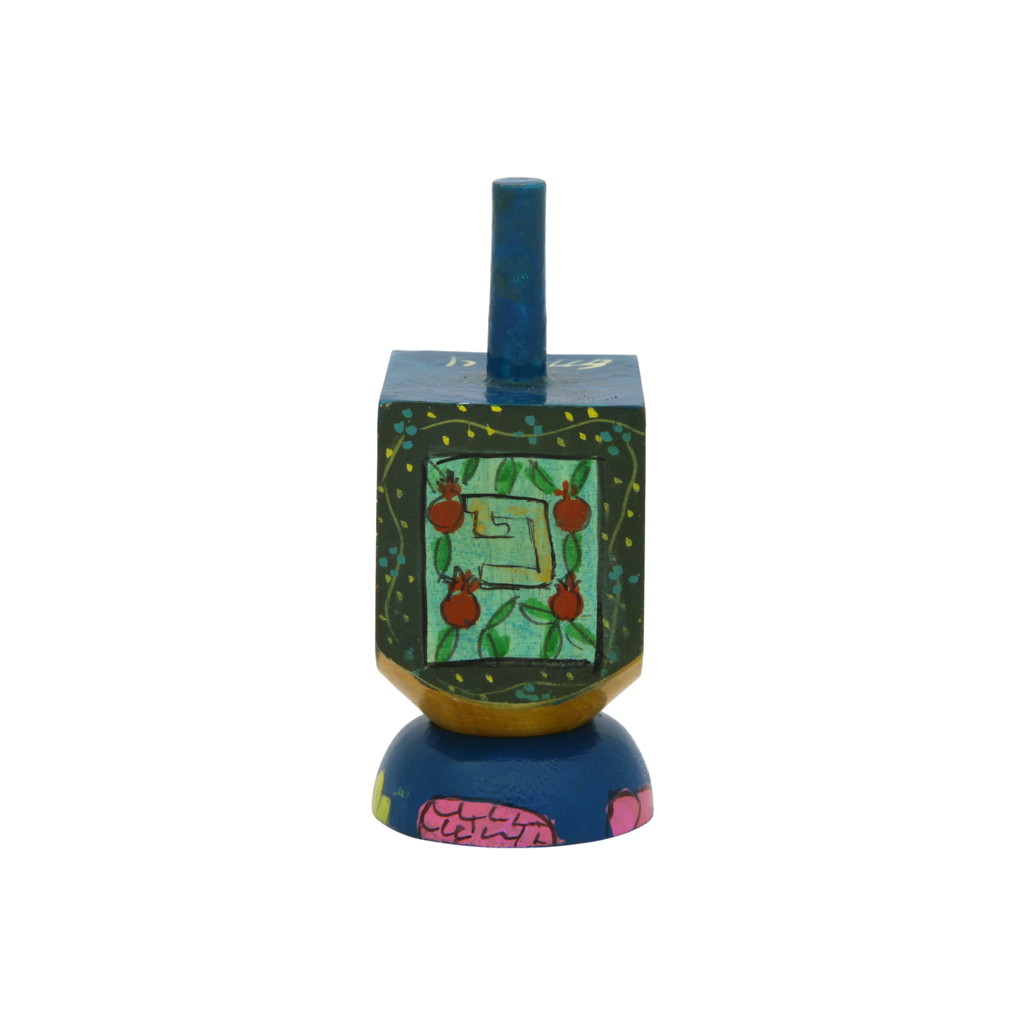 Wooden Dreidel Emanuel - Floral (Oriental)