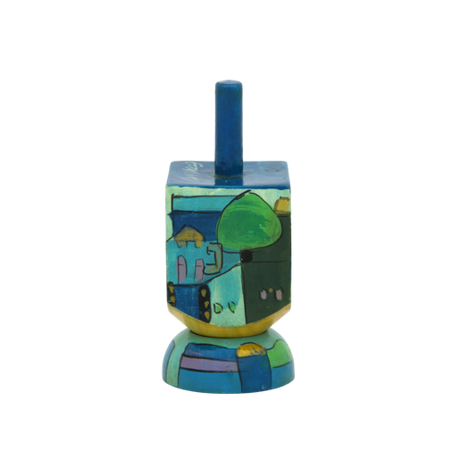 Wooden Dreidel Emanuel - Jerusalem (Sham)