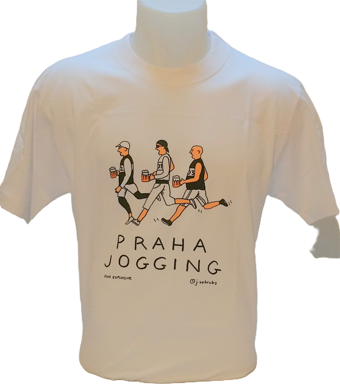 Tričko Praha Běhání, bílé