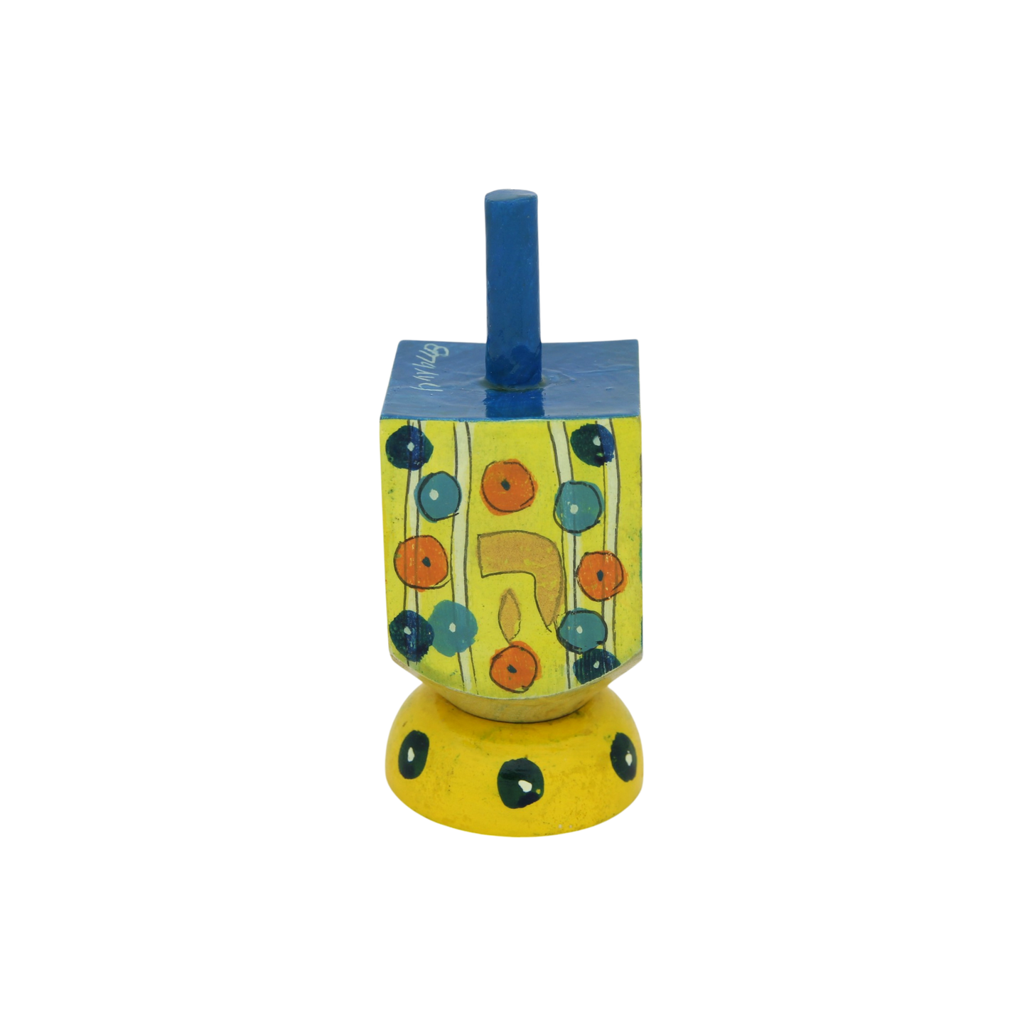 Wooden Dreidel Emanuel - Candles (Sham)
