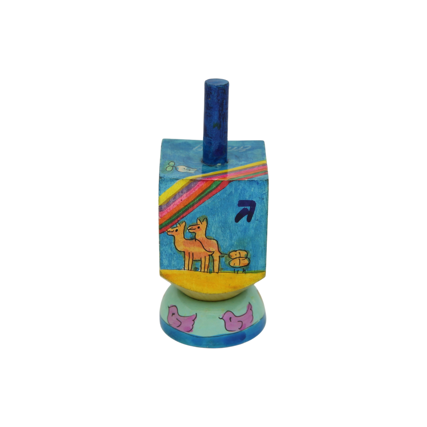 Wooden Dreidel Emanuel - Noah's Ark (Sham)
