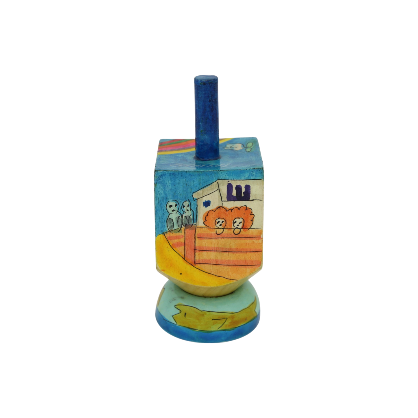 Wooden Dreidel Emanuel - Noah's Ark (Sham)