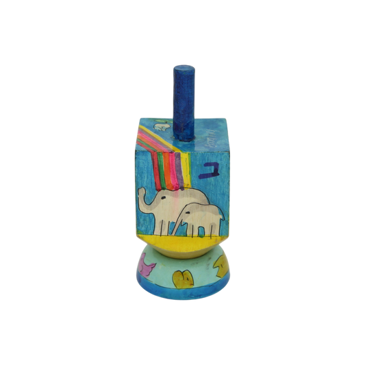 Wooden Dreidel Emanuel - Noah's Ark (Sham)