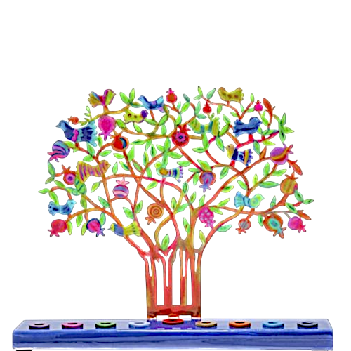 Chanukiah Menorah Emanuel - Pomegranate Tree