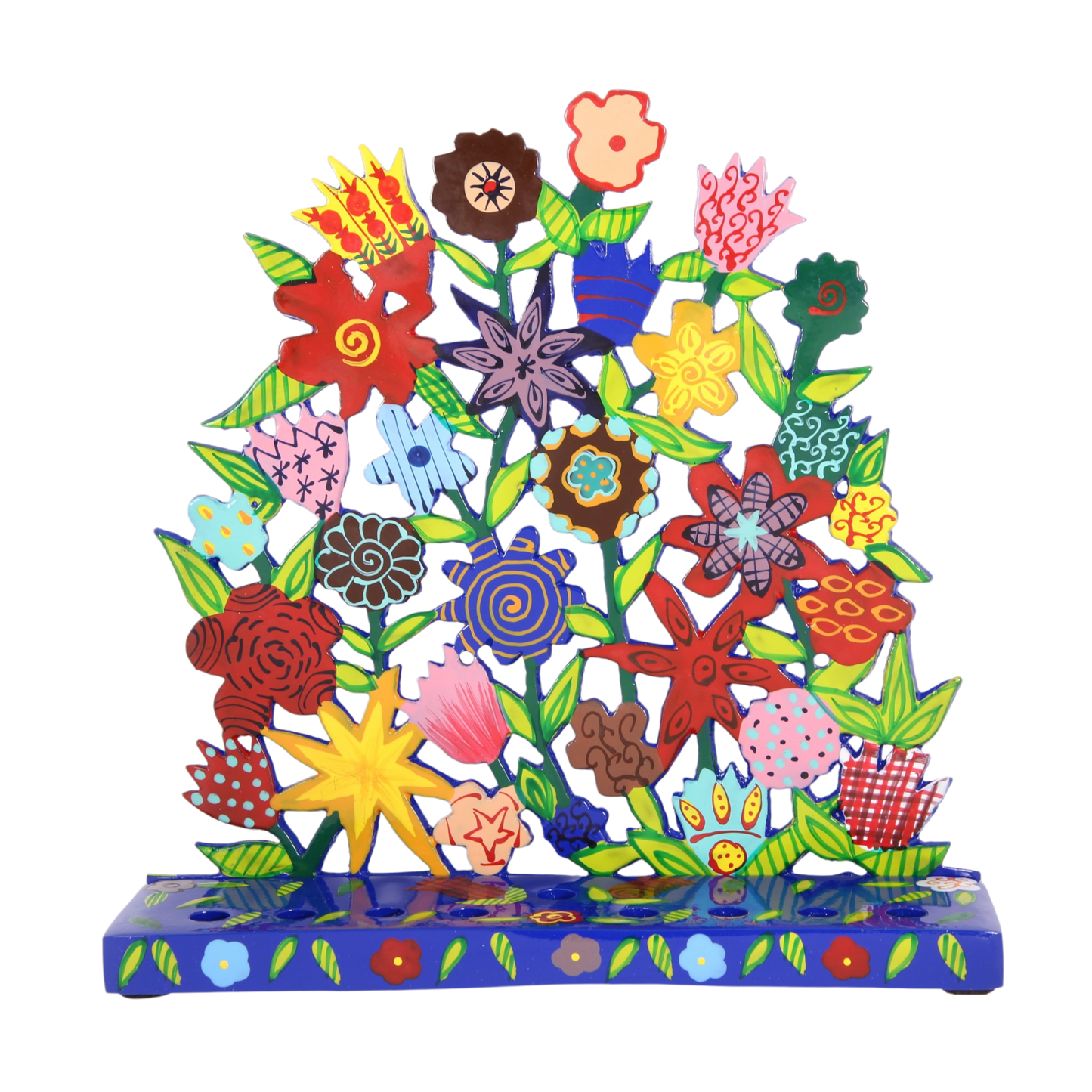 Chanukový svícen Emanuel - Květiny