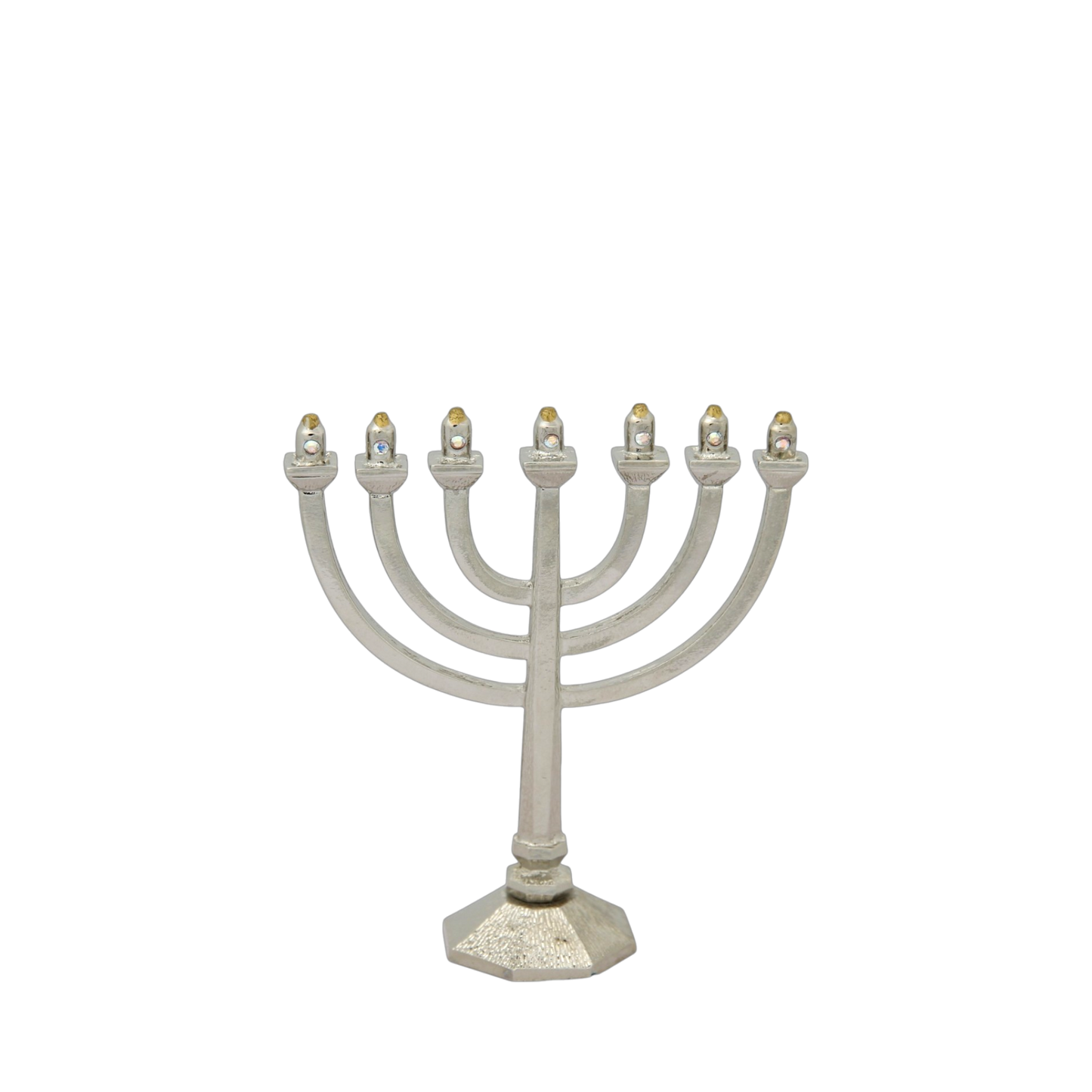 Crystal Mini-Menorah - Silver plated