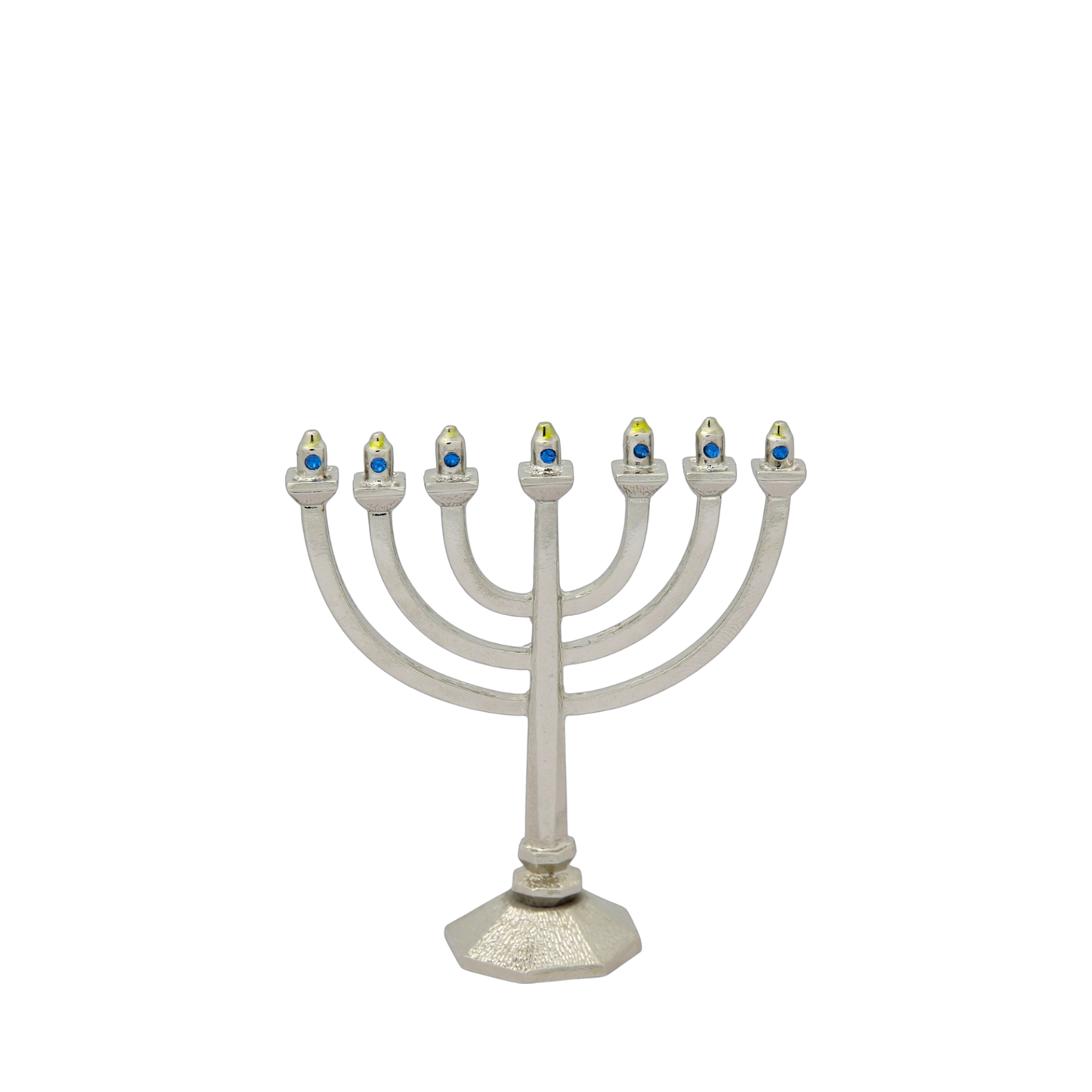 Crystal Mini-Menorah - Silver plated
