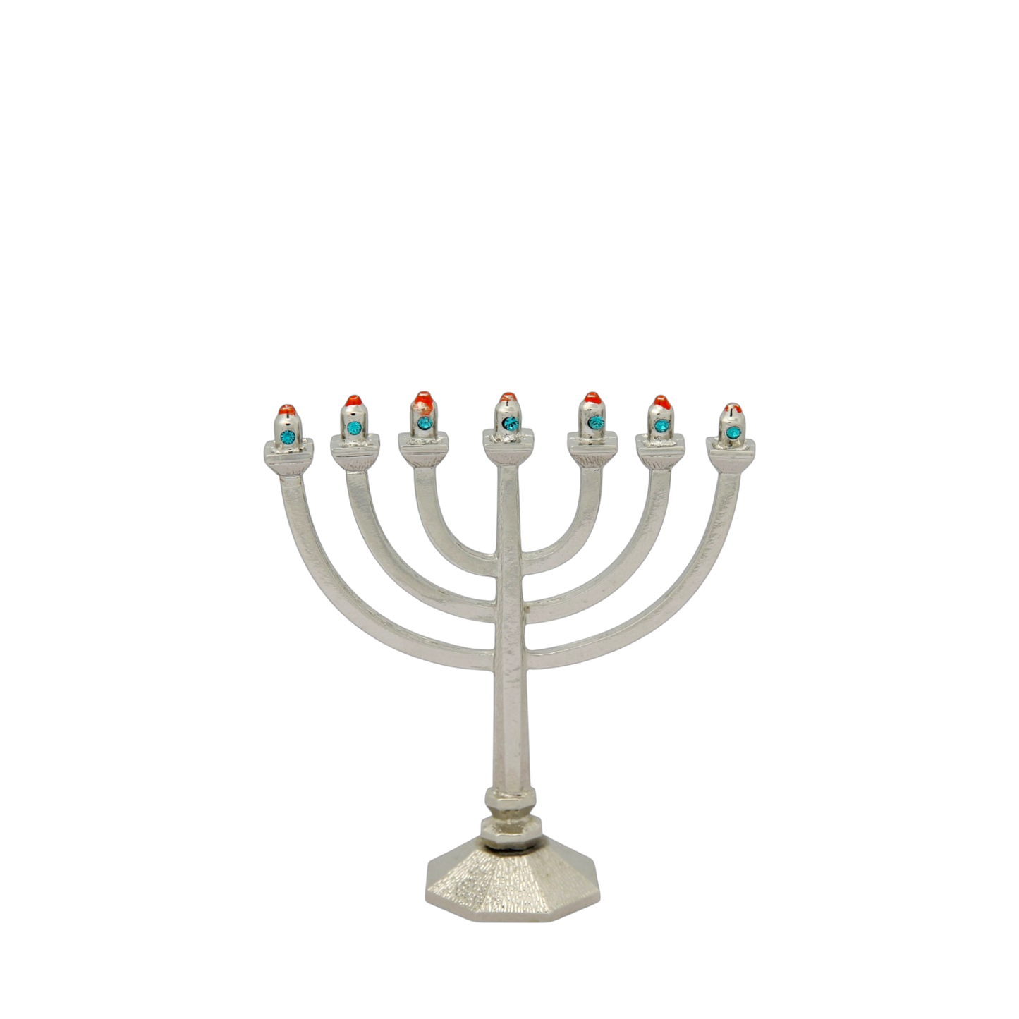 Crystal Mini-Menorah - Silver plated