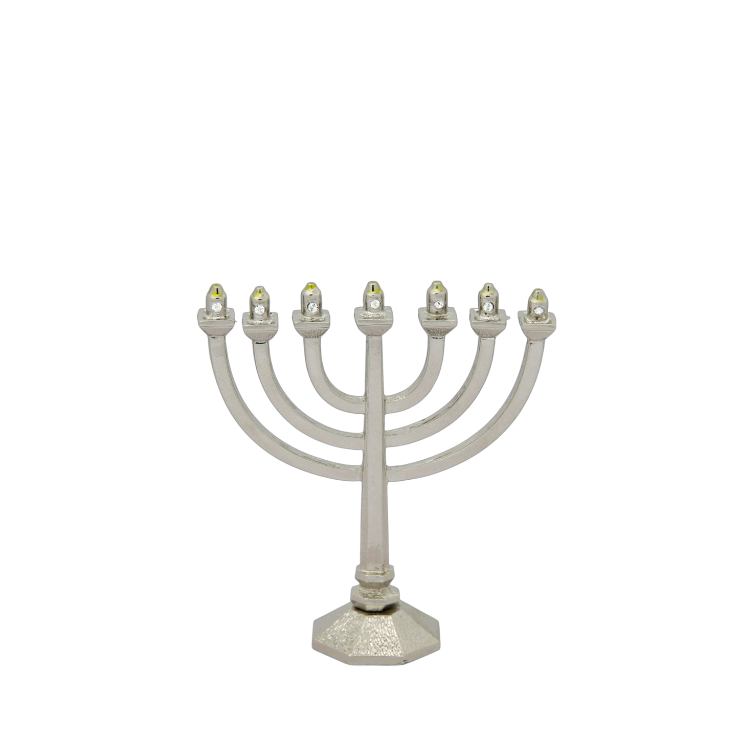Crystal Mini-Menorah - Silver plated